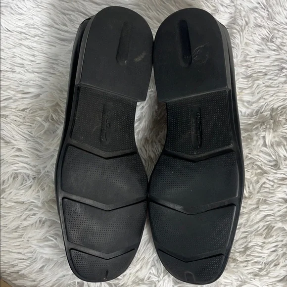 Salvatore Ferragamo Black Leather Slip-On Loafers